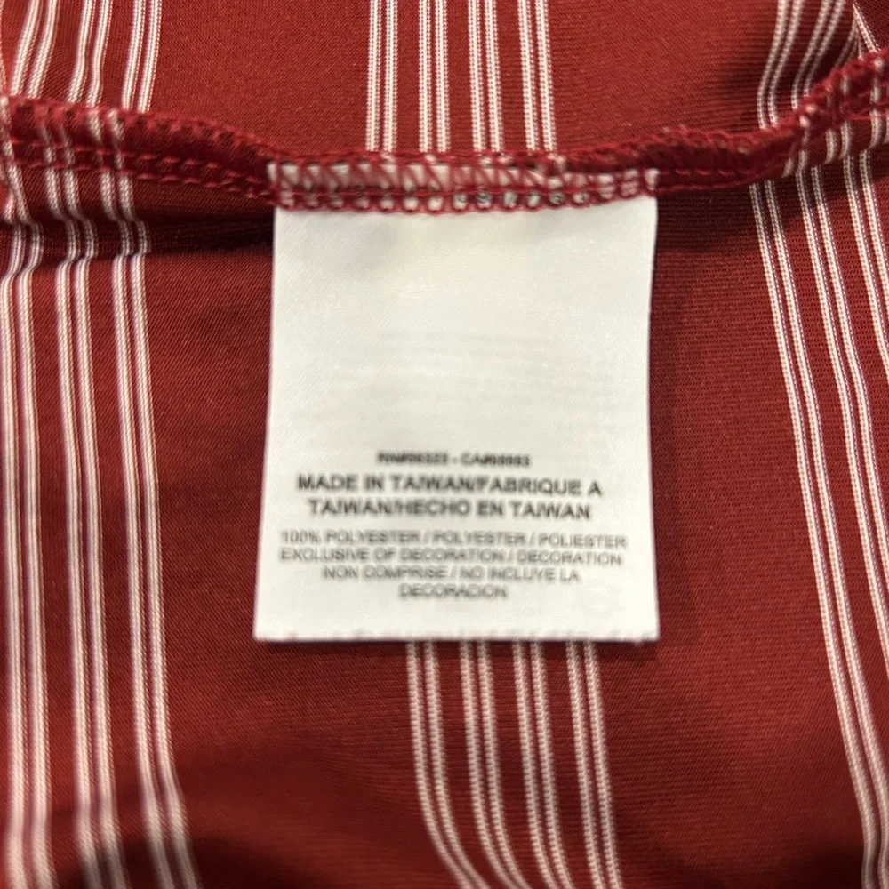 Nike Golf Dri Fit Striped Polo Shirt Mens XL Burgundy Red Performance Golf